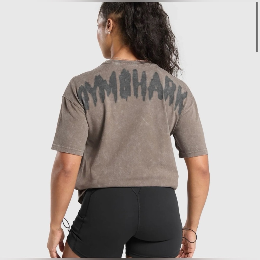 Gymshark Grunge Oversized T-Shirt - Camo Brown